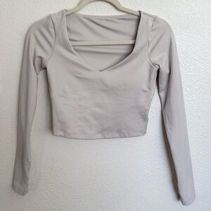 Gilly Hicks Cream Long Sleeve Crop Top